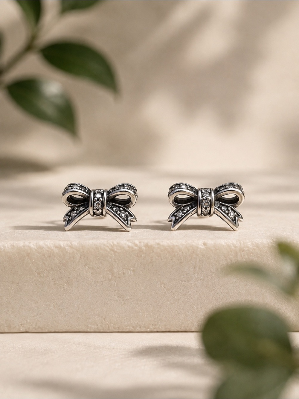 Bow Stud Earrings - sterling silver